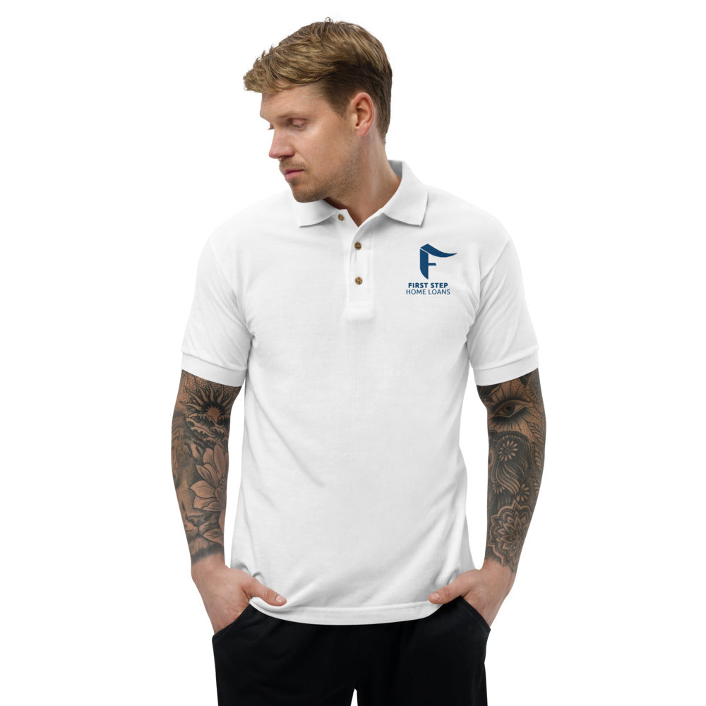 Embroidered Polo Shirt - Blue logo