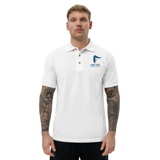 Embroidered Polo Shirt - Blue logo