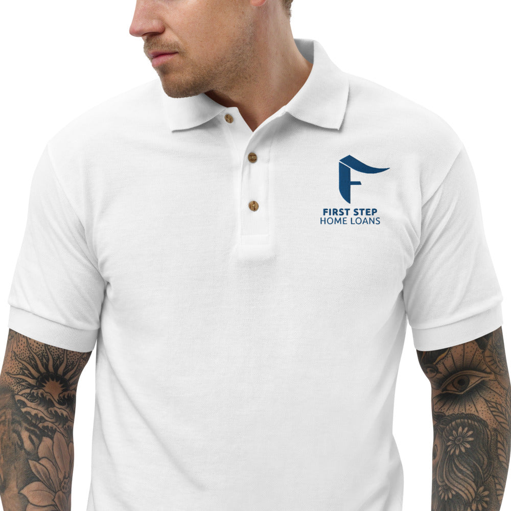 Embroidered Polo Shirt - Blue logo