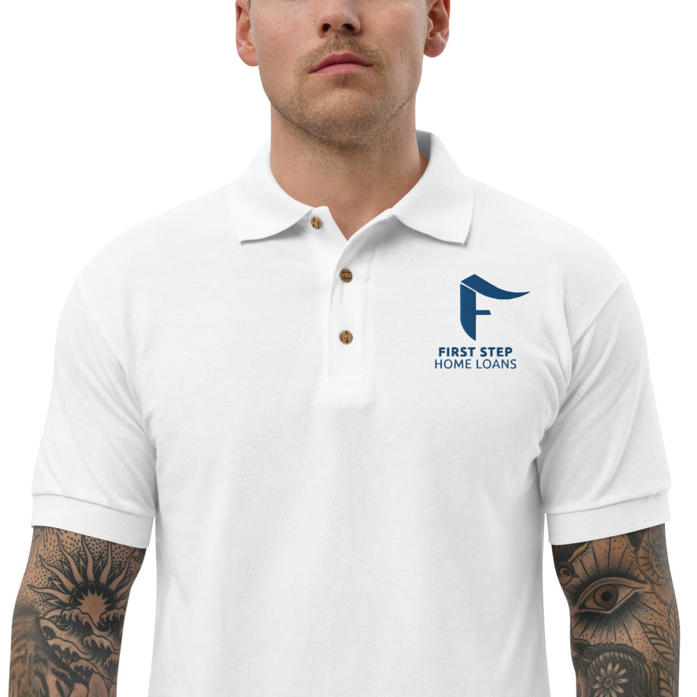 Embroidered Polo Shirt - Blue logo