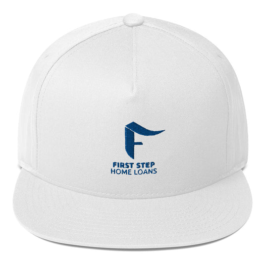 Flat Bill Cap - Blue logo