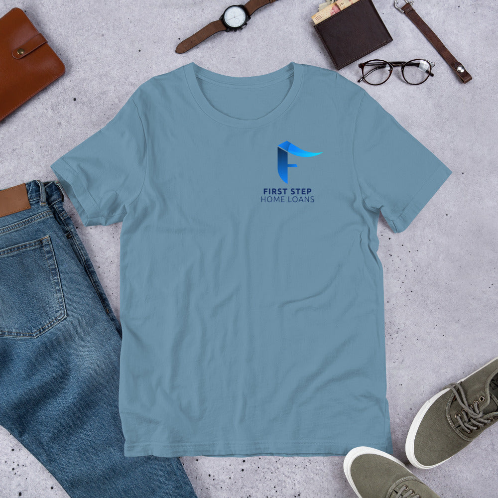 Short-sleeve unisex t-shirt - Blue logo